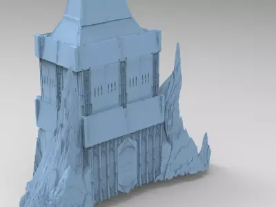 Ancient Stone Tower rock formation 3 3D model