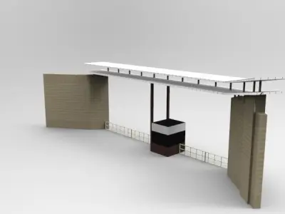 Entrance Gate Low-poly 3D model
