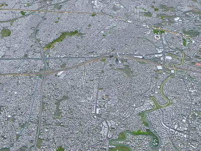 Bekasi West Java Indonesia 20km AI Low-poly 3D model