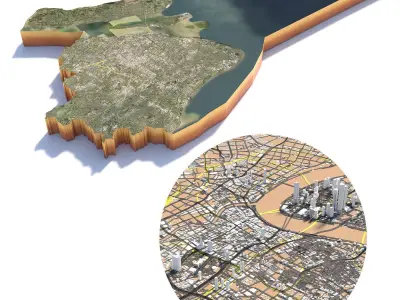 Shanghai City China 3D model