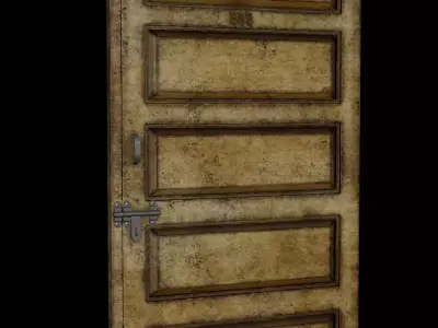 Wooden Door Low-poly 3D model