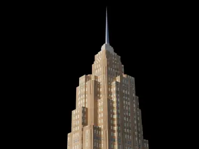 70 Pine Street - NYC Low-poly 3D model
