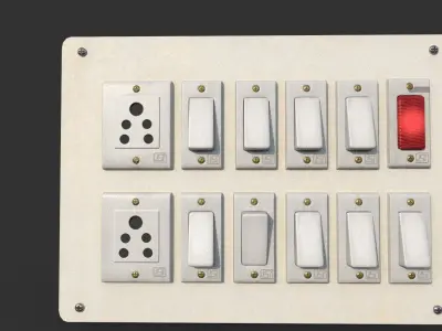 Indian Switchboard  Collection 3D Game AR VR Metaverse Ready Low-poly 3D model