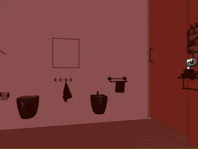 Villa Large  Bathroom 3D model