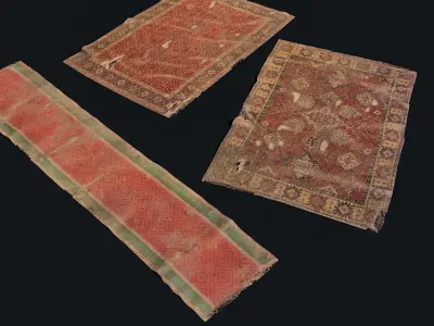 Persian Carpets 7 8 9 Low-poly 3D model
