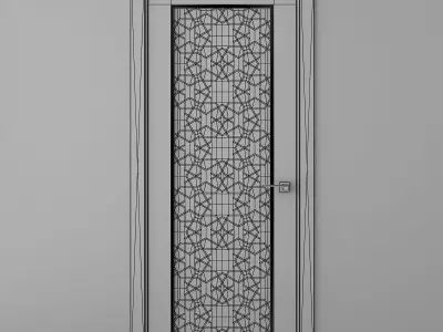 Interior door with treated glass  3D model