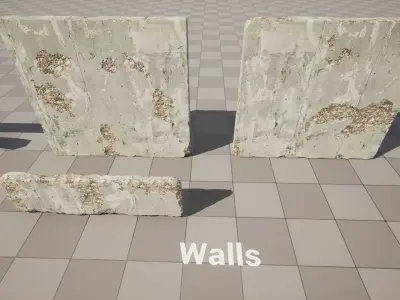 Concrete Damaged Vol 1 Low-poly 3D model