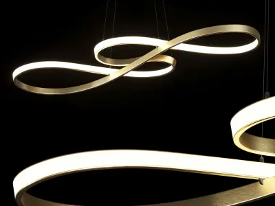 LED Pendant Light 75cm Acrylic Dimmable Low-poly 3D model