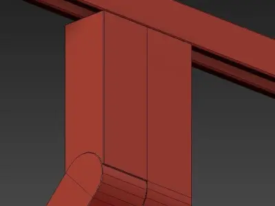 RECTANGULAR wooden shelf with two sticks Free 3D model