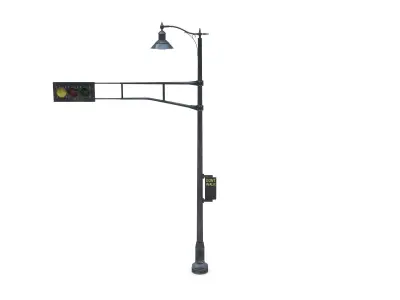 Street Light With Traffic Light 01 Low-poly 3D model