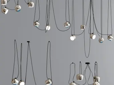 Aim Pointed Lighting Set Chrome 3D model