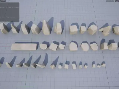 36 Stylized Rocks Low-poly 3D model