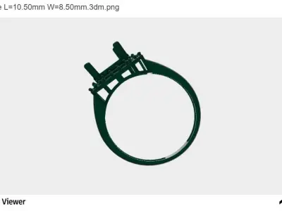 Women Ring With Asscher Cut Center Stone 3D print model