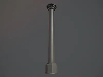 Barrier Bollard pack 3 Black v1 Low-poly 3D model