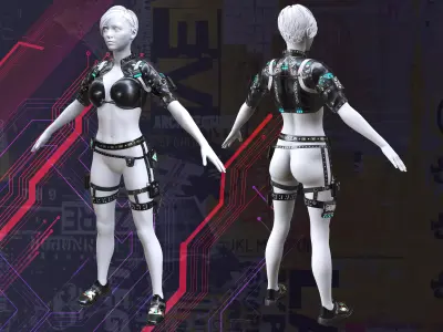 Sci Fi Female Suit 01 Low-poly 3D model