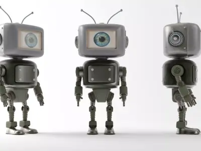 OLD SECURITY Retro Robot  Low-poly 3D model