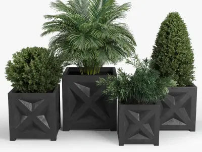 Panel planter Bushes 3D model