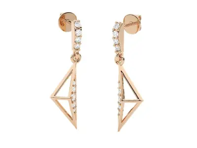 Light wt Women Diamond Earrings  3D print model