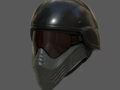 Helmet scifi military combat 3d futuristic technology  Low-poly 3D model