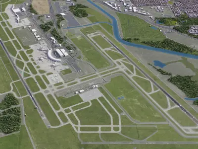 Brisbane - Airport - BNE Low-poly 3D model
