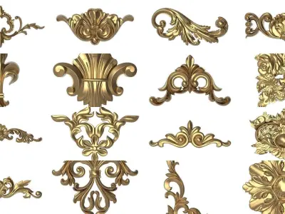  40 decorative pattern ready for 3D printing 3D Model Pack