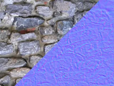 Stone wall 001 tiled Free low-poly 3D model