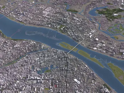 Nanchang - 3D City Model Low-poly 3D model