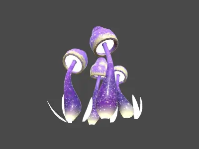 Fantasy Mushroom D08 Purple - Scene Backdrop Design Low-poly 3D model