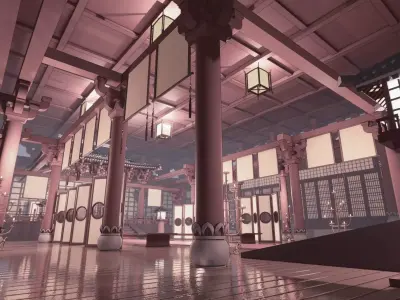 Historical Series - Ancient Banquet Palace Interior 1 3D model