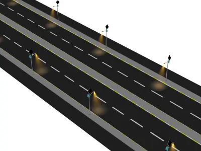 Street And solar light poles 3D model