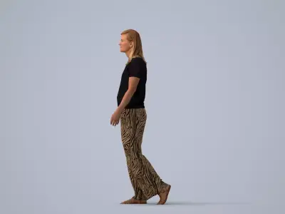 00355Sophie003 - Adult Caucasian woman walking through public 3D model