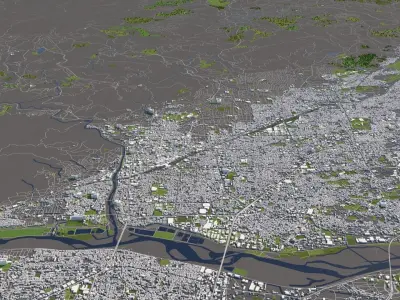 Nagano Japan 50x50km 3D model