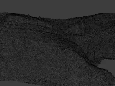 Huge Mountain Cliff Side Drone Scan PBR Low-poly 3D model