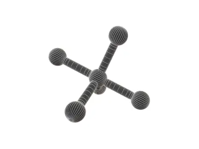 Cartoon Atom v3 001 Low-poly 3D model