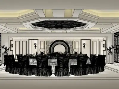 Business Restaurant - Coffee - Banquet  39 3D model