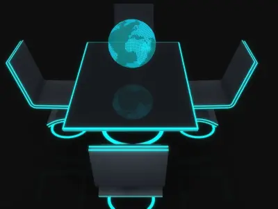 Sci Fi Conference Table 3D model