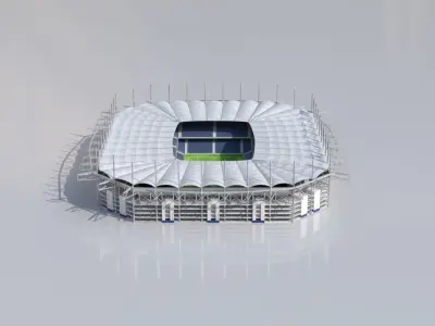 Volksparkstadion Hamburg Stadium Euro 2024 Low-poly 3D model