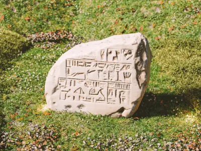 Ancient Carved Stone Game-Ready Low-poly 3D model