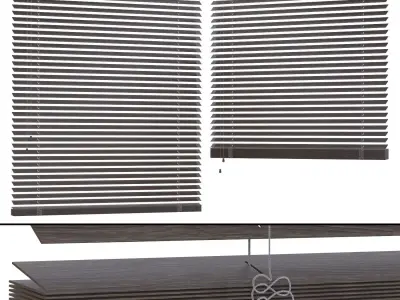 RH Modern Wood blinds 3D model