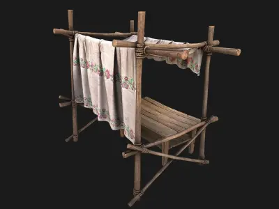 Market Stalls Ornament Tent  Low-poly 3D model