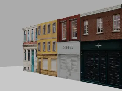 Lowpoly Street Model for gaming and cartoon Low-poly 3D model
