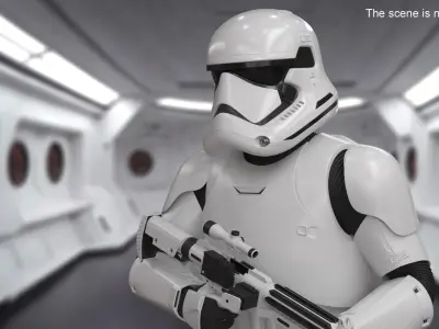  First Order Stormtrooper with Blaster Walking Pose 