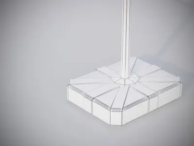 Big street umbrella Low-poly 3D model