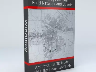 Winnipeg Road Network and Streets 3D model