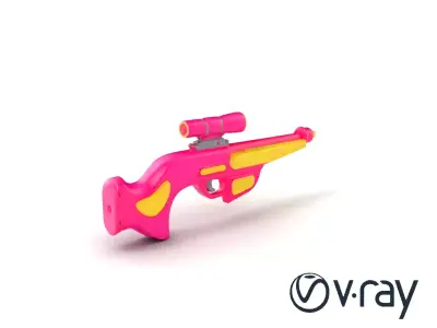 Cartoon Plasma Crossbow Bright Pink Lemon Accents model pack Low-poly 3D model