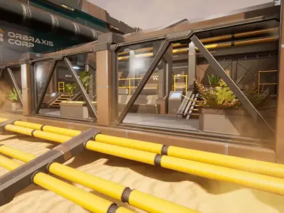 Sci Fi Space Station 2 Modular Kit Low-poly 3D model