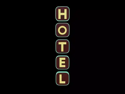 hotel neon sign 3D model