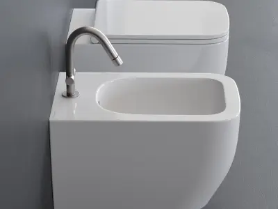 Scarabeo Ceramiche Teorema 2 0 Wall-Hung WC Low-poly 3D model