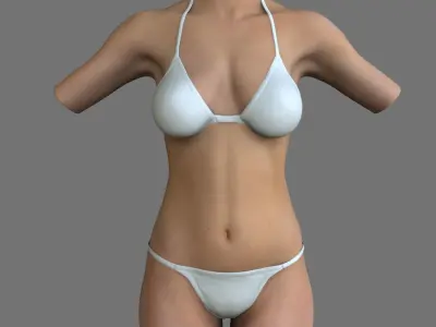 White Female Body Torso 3D model
