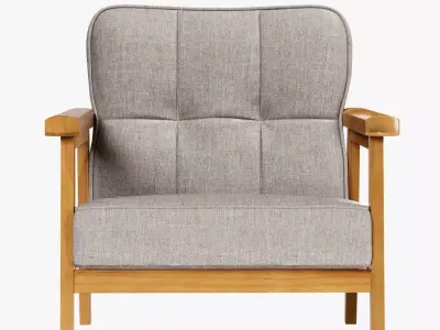 Upholstered Armrest Chair 3D model